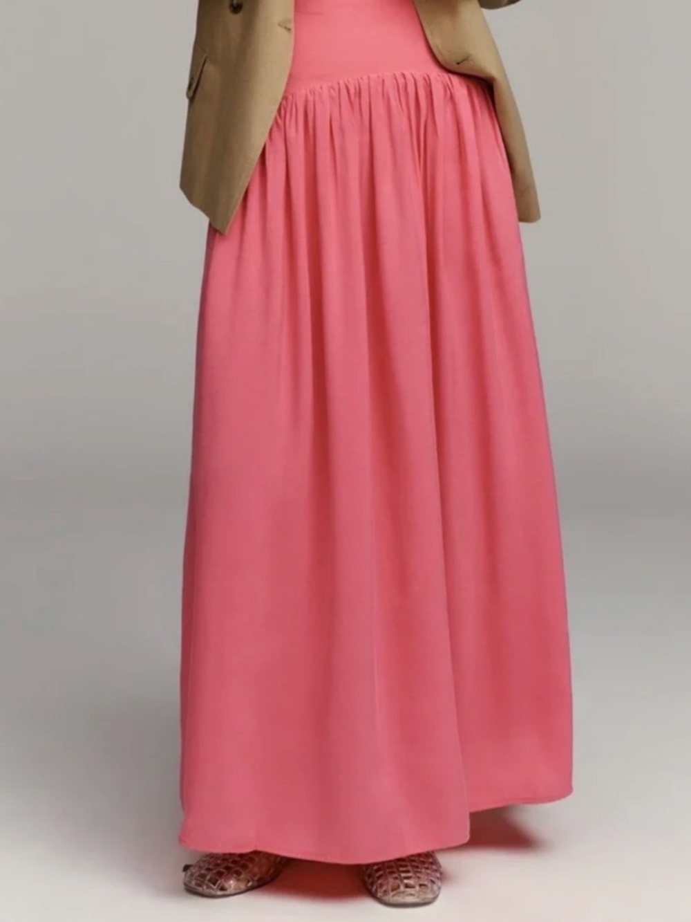 Anthropologie x Maeve Drop Waist Maxi Skirt Pink